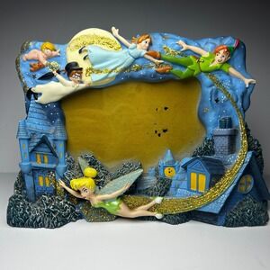 VTG‎ Disney Parks Peter Pan Tinkerbell Wendy And Boys Flying Picture Frame RARE!
